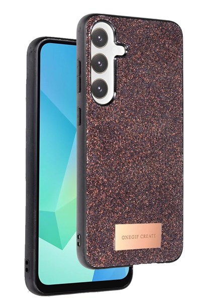 Mey İthalat®  Samsung Galaxy S24 FE Bright Simli Kapak - Derin Mor