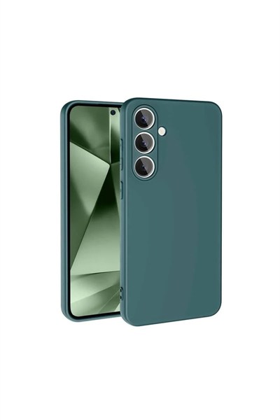 Mey İthalat®  Samsung Galaxy S24 FE Kılıf Nano içi Kadife Silikon - Koyu Yeşil