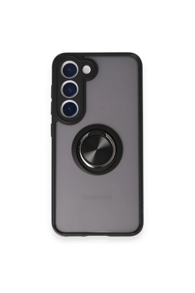 Mey İthalat®  Samsung Galaxy S24 FE Kılıf Montreal Yüzüklü Silikon Kapak - Siyah