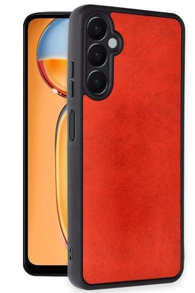 Mey İthalat®  Samsung Galaxy S24 FE Kılıf Aras Deri Kapak - Kırmızı