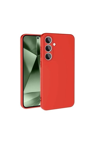 Mey İthalat®  Samsung Galaxy S24 FE Kılıf Nano içi Kadife Silikon - Kırmızı