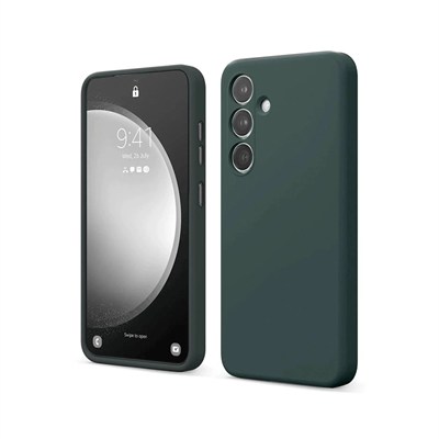 Mey İthalat®  Samsung Galaxy S24 FE Kılıf First Silikon - Koyu Yeşil