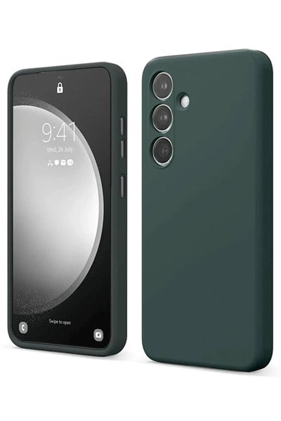 Mey İthalat®  Samsung Galaxy S24 FE Kılıf First Silikon - Koyu Yeşil