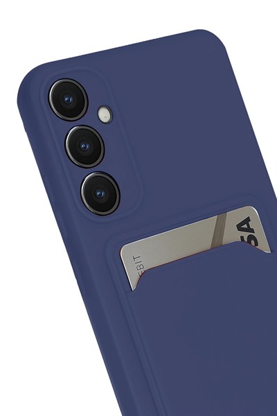 Mey İthalat®  Samsung Galaxy S24 FE Kılıf Kelvin Kartvizitli Silikon - Lacivert