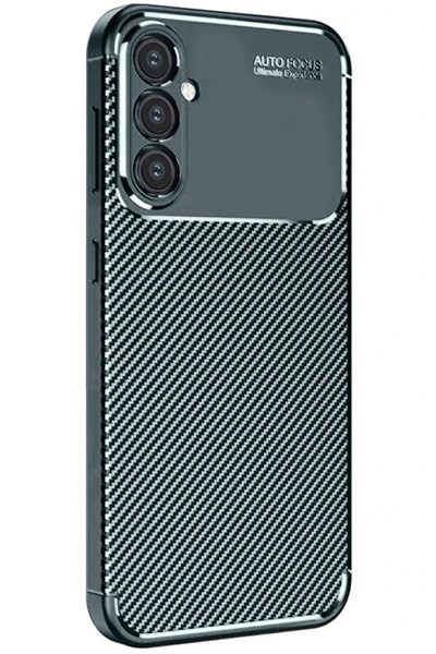 Mey İthalat®  Samsung Galaxy S24 FE Kılıf Auto Focus Karbon Kapak - Koyu Yeşil