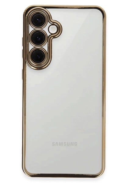 Mey İthalat®  Samsung Galaxy S24 FE Kılıf  Lensli Silikon - Gold