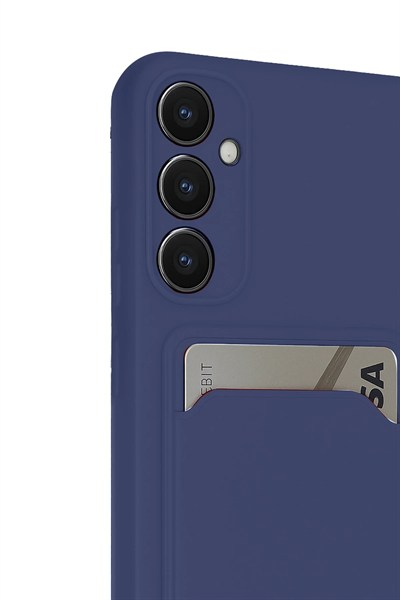 Mey İthalat®  Samsung Galaxy S24 FE Kılıf Kelvin Kartvizitli Silikon - Lacivert