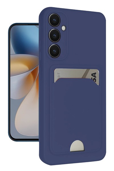 Mey İthalat®  Samsung Galaxy S24 FE Kılıf Kelvin Kartvizitli Silikon - Lacivert