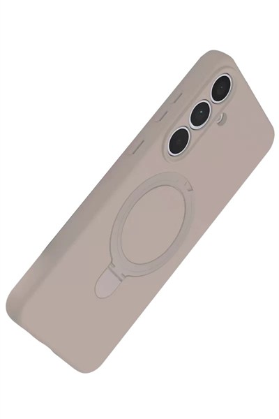 Mey İthalat®  Samsung Galaxy S24 FE Regal Magsafe Standlı Kapak - Çöl Titanyum