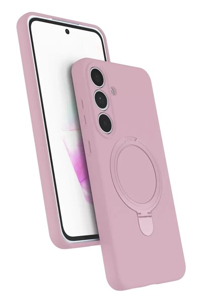 Mey İthalat®  Samsung Galaxy S24 FE Regal Magsafe Standlı Kapak - Açık Pembe