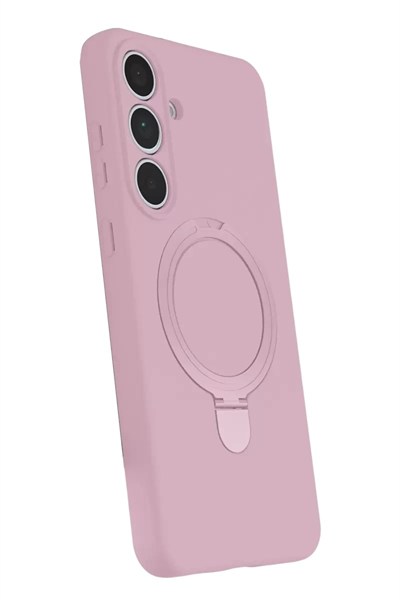 Mey İthalat®  Samsung Galaxy S24 FE Regal Magsafe Standlı Kapak - Açık Pembe