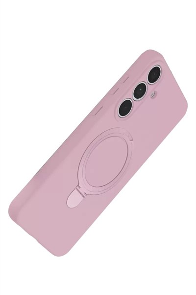 Mey İthalat®  Samsung Galaxy S24 FE Regal Magsafe Standlı Kapak - Açık Pembe