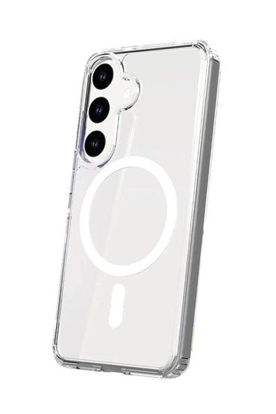Mey İthalat®  Samsung Galaxy S24 Kılıf Magneticsafe Şeffaf Silikon - Şeffaf