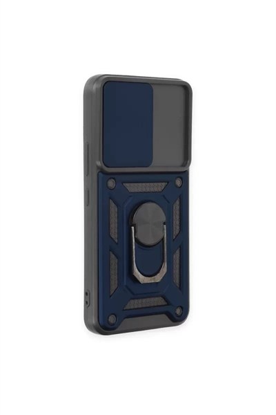 Mey İthalat®  Samsung Galaxy S24 Kılıf Pars Lens Yüzüklü Silikon - Lacivert
