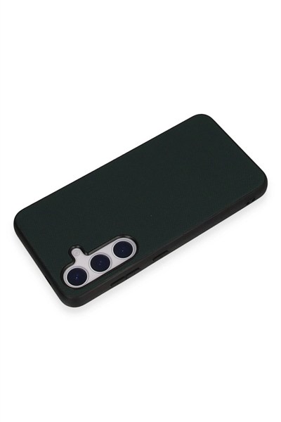 Mey İthalat®  Samsung Galaxy S24 Kılıf Taft Kapak - Koyu Yeşil