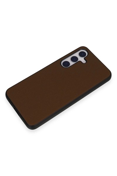 Mey İthalat®  Samsung Galaxy S24 Kılıf Taft Kapak - Kahverengi