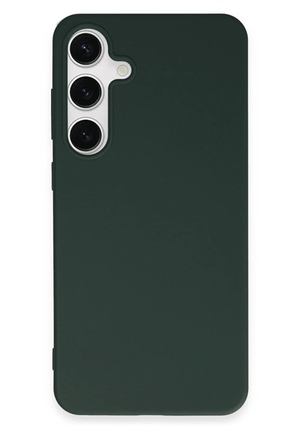 Mey İthalat®  Samsung Galaxy S24 Plus Kılıf First Silikon - Koyu Yeşil