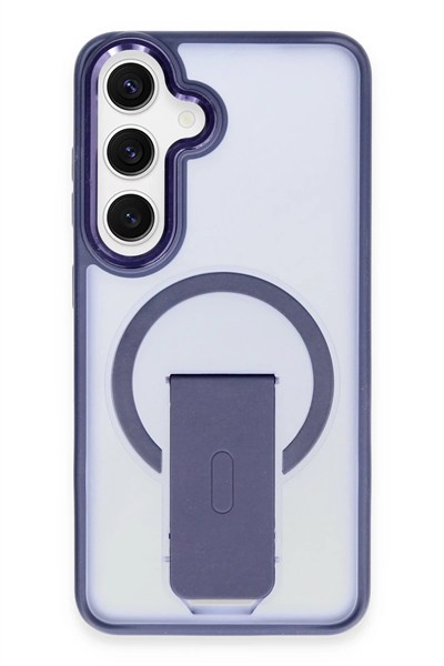 Mey İthalat®  Samsung Galaxy S24 Tork Magsafe Standlı Kapak - Lacivert