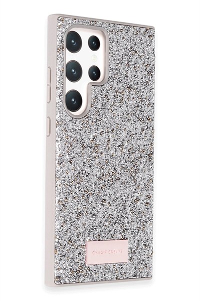 Mey İthalat®  Samsung Galaxy S24 Ultra Bright Simli Kapak - Gümüş