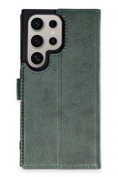 Mey İthalat®  Samsung Galaxy S24 Ultra Kılıf Trend S Plus Kapaklı Kılıf - Yeşil