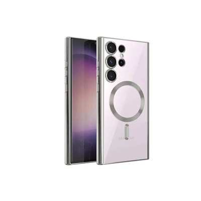 Mey İthalat®  Samsung Galaxy S24 Ultra Kılıf Kross Magneticsafe Kapak - Gümüş