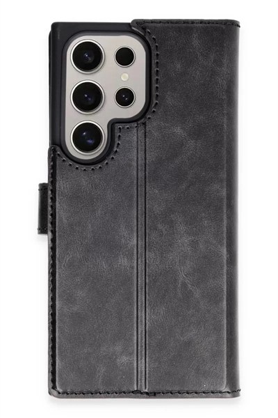 Mey İthalat®  Samsung Galaxy S24 Ultra Kılıf Trend S Plus Kapaklı Kılıf - Siyah