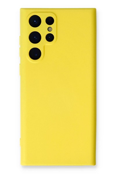 Mey İthalat®  Samsung Galaxy S24 Ultra Kılıf Nano içi Kadife Silikon - Sarı