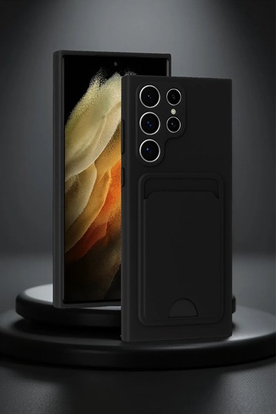 Mey İthalat®  Samsung Galaxy S24 Ultra Kılıf Kelvin Kartvizitli Silikon - Mavi