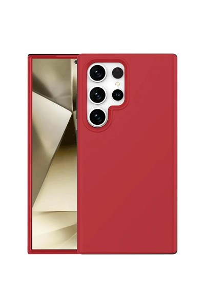 Mey İthalat®  Samsung Galaxy S24 Ultra Kılıf First Silikon - Kırmızı