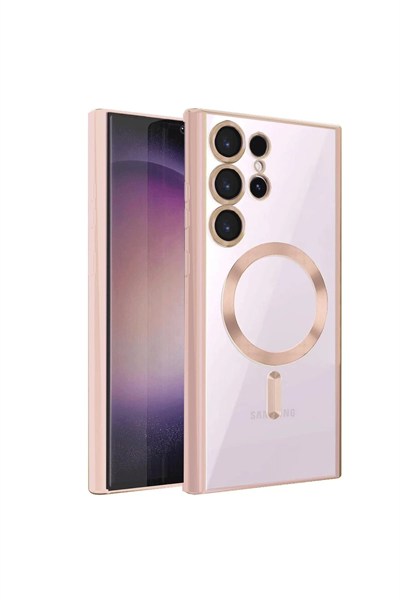 Mey İthalat®  Samsung Galaxy S24 Ultra Kılıf Kross Magneticsafe Kapak - Rose