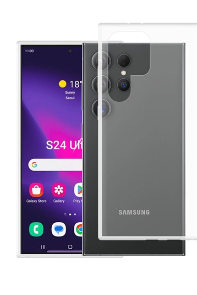 Mey İthalat®  Samsung Galaxy S24 Ultra Kılıf Lüx Şeffaf Silikon