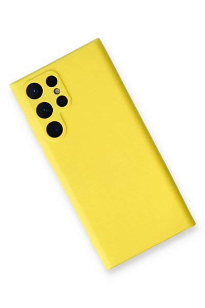 Mey İthalat®  Samsung Galaxy S24 Ultra Kılıf Nano içi Kadife Silikon - Sarı