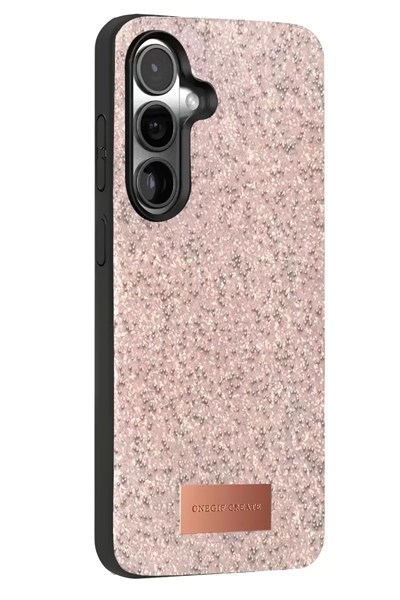 Mey İthalat®  Samsung Galaxy S25 Bright Simli Kapak - Pembe