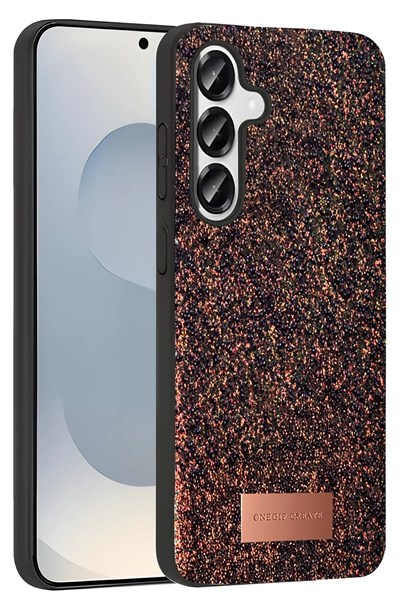 Mey İthalat®  Samsung Galaxy S25 Bright Simli Kapak - Derin Mor