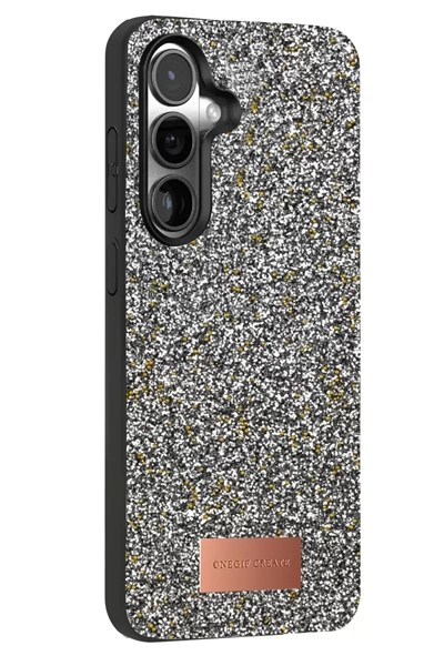 Mey İthalat®  Samsung Galaxy S25 Bright Simli Kapak - Gold