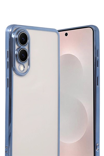Mey İthalat®  Samsung Galaxy S25 Edge  Lensli Silikon - Açık Mavi