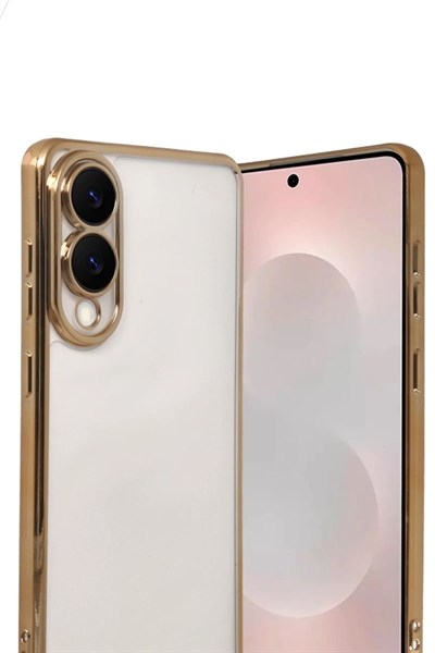 Mey İthalat®  Samsung Galaxy S25 Edge  Lensli Silikon - Gold