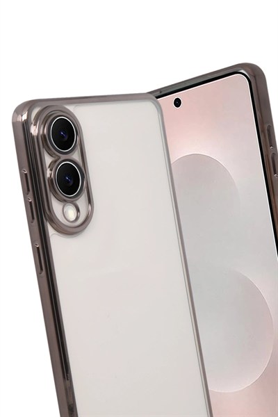 Mey İthalat®  Samsung Galaxy S25 Edge  Lensli Silikon - Titan Gri