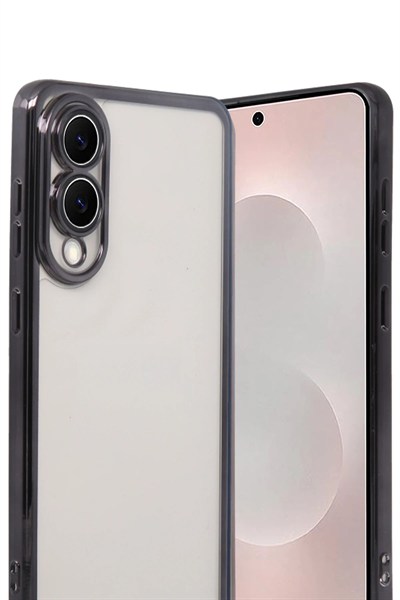 Mey İthalat®  Samsung Galaxy S25 Edge  Lensli Silikon - Siyah