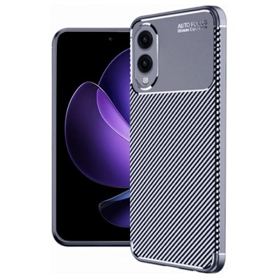 Mey İthalat®  Samsung Galaxy S25 Edge Kılıf Auto Focus Karbon Kapak - Lacivert