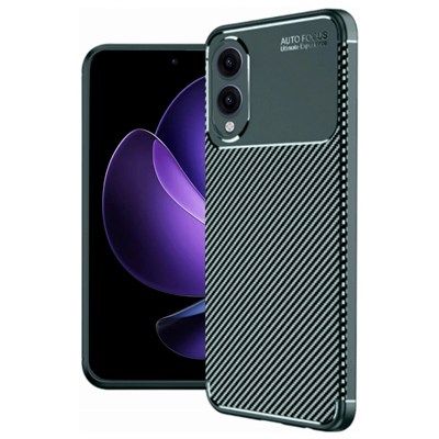 Mey İthalat®  Samsung Galaxy S25 Edge Kılıf Auto Focus Karbon Kapak - Koyu Yeşil