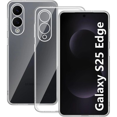 Mey İthalat®  Samsung Galaxy S25 Edge Kılıf Lüx Şeffaf Silikon