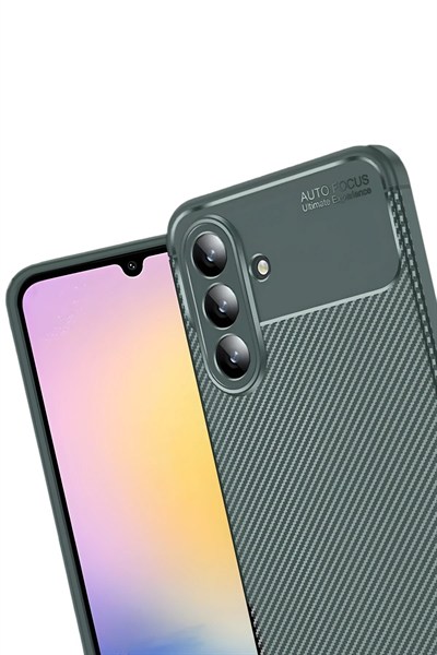 Mey İthalat®  Samsung Galaxy S25 FE Auto Focus Karbon Kapak - Koyu Yeşil