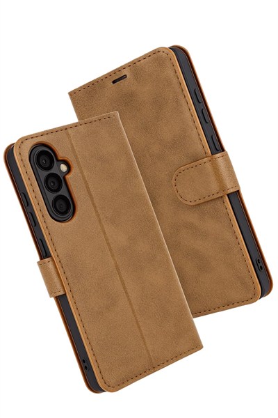 Mey İthalat®  Samsung Galaxy S25 FE Trend S Plus Kapaklı Kılıf - Taba