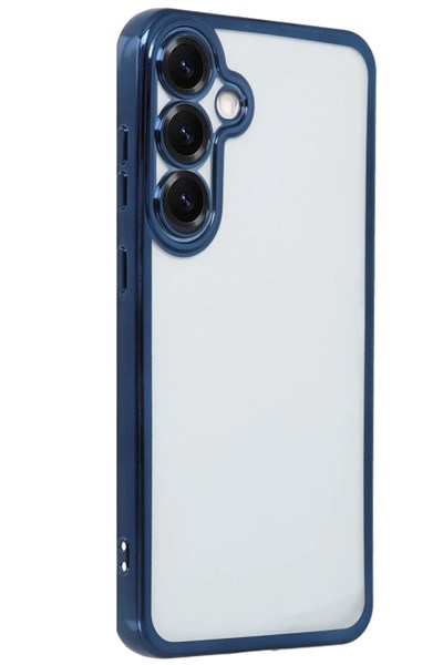 Mey İthalat®  Samsung Galaxy S25 Kılıf  Lensli Silikon - Lacivert