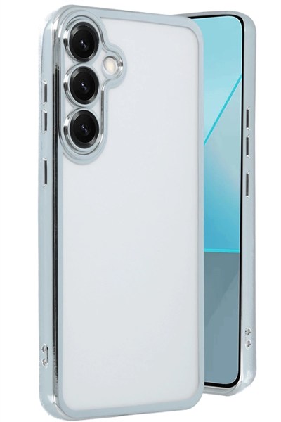 Mey İthalat®  Samsung Galaxy S25 Kılıf  Lensli Silikon - Gümüş