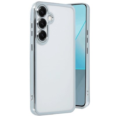 Mey İthalat®  Samsung Galaxy S25 Kılıf  Lensli Silikon - Gümüş