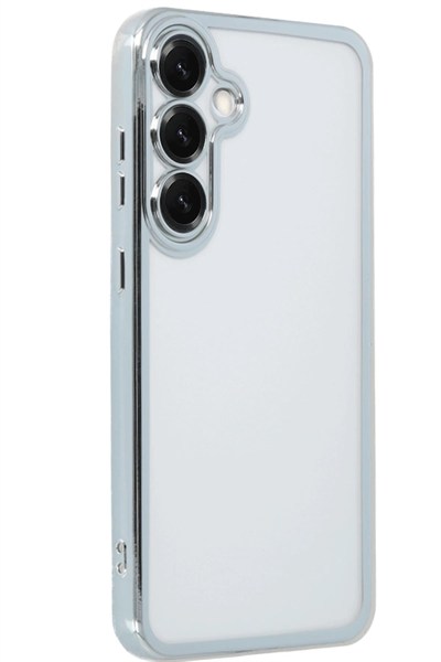 Mey İthalat®  Samsung Galaxy S25 Kılıf  Lensli Silikon - Gümüş