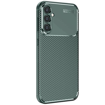 Mey İthalat®  Samsung Galaxy S25 Kılıf Auto Focus Karbon Kapak - Koyu Yeşil
