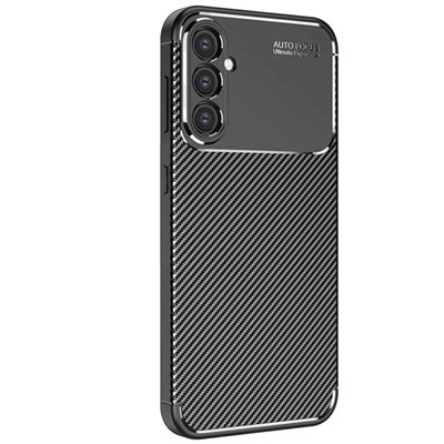 Mey İthalat®  Samsung Galaxy S25 Kılıf Auto Focus Karbon Kapak - Siyah